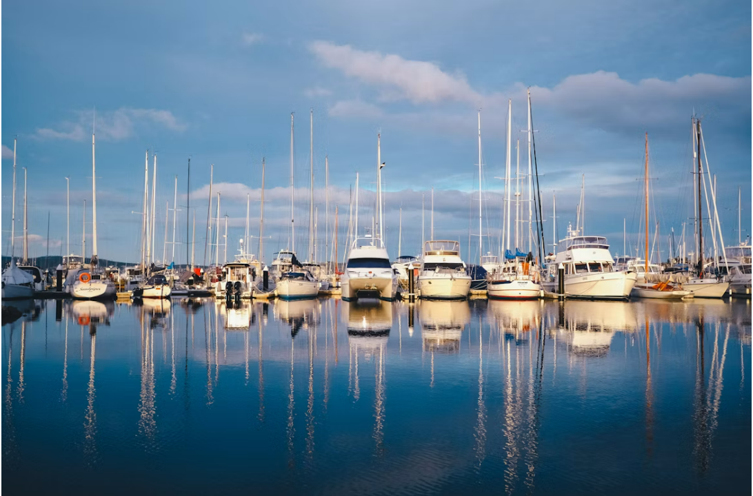 A marina’s own website with the DocksBase availability check embedded in the hero